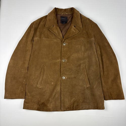 Vtg crew mens brown suede - xl,